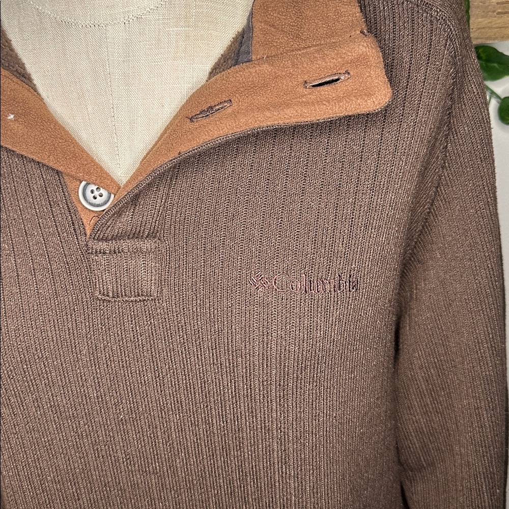 Columbia Collared Quarter Button Thermal Sweater Crewneck Men’s - Picture 3 of 6